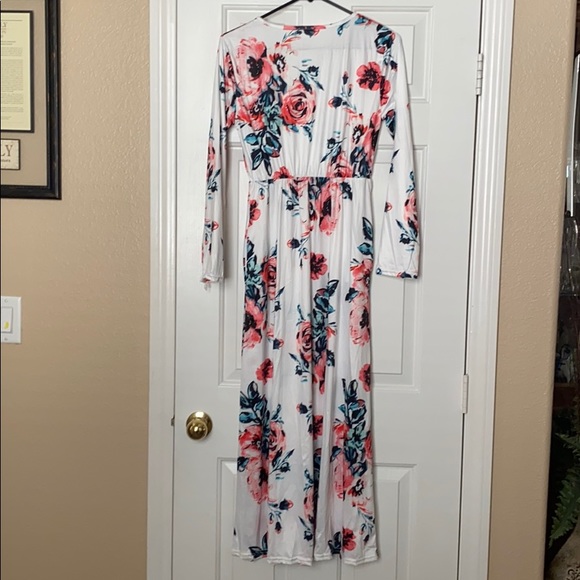 NWOT Vintage Flower Casual Floor Length Maxi Dress - Picture 2 of 5